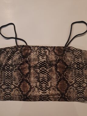 Snake Print Cropped Cami Top